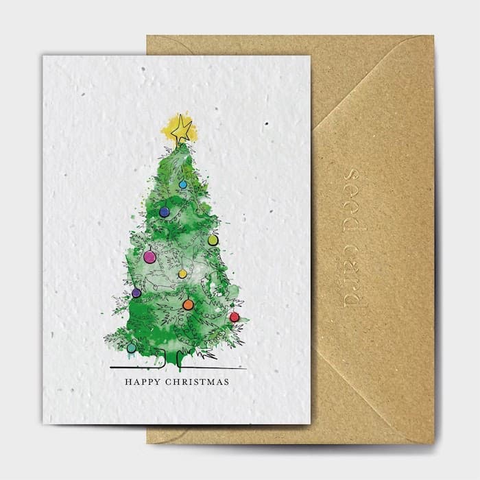 Sustainable Christmas card with Christmas Tree on front