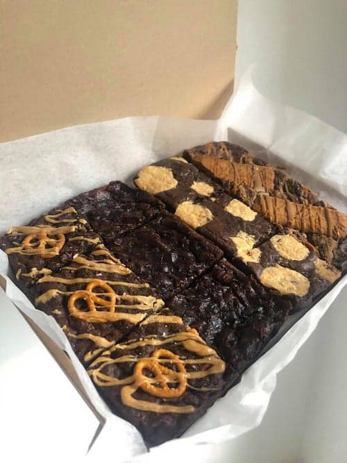 Tray of delicious looking brownies
