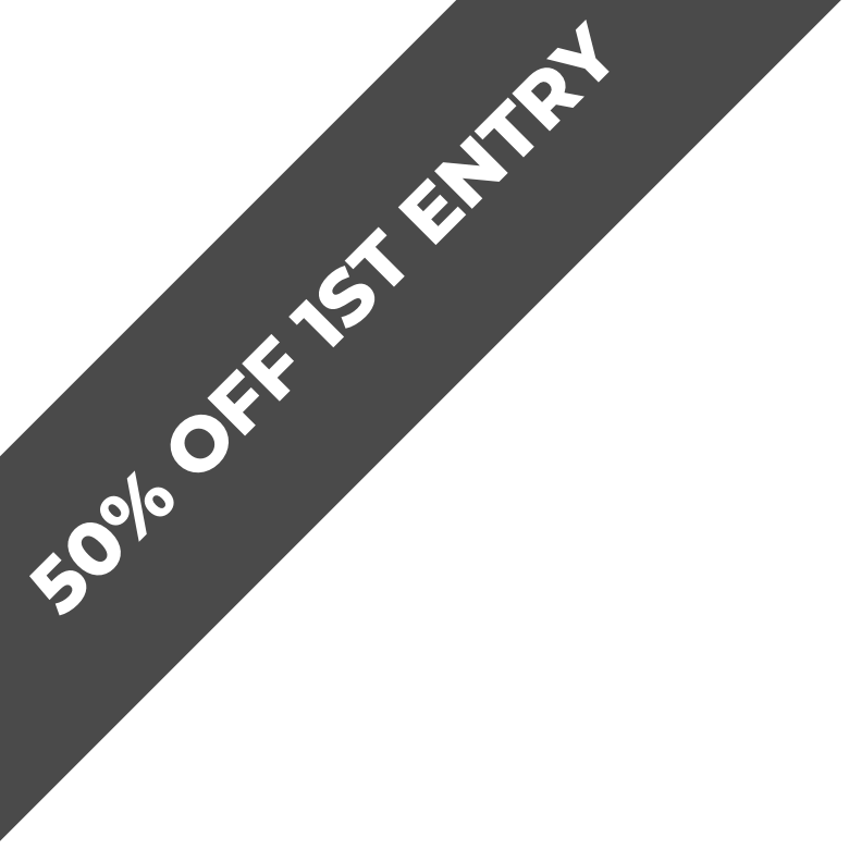 50% off 1st entry