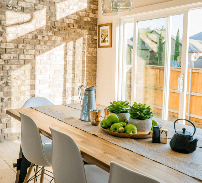 modern, recently refurbished kitchen dining area
