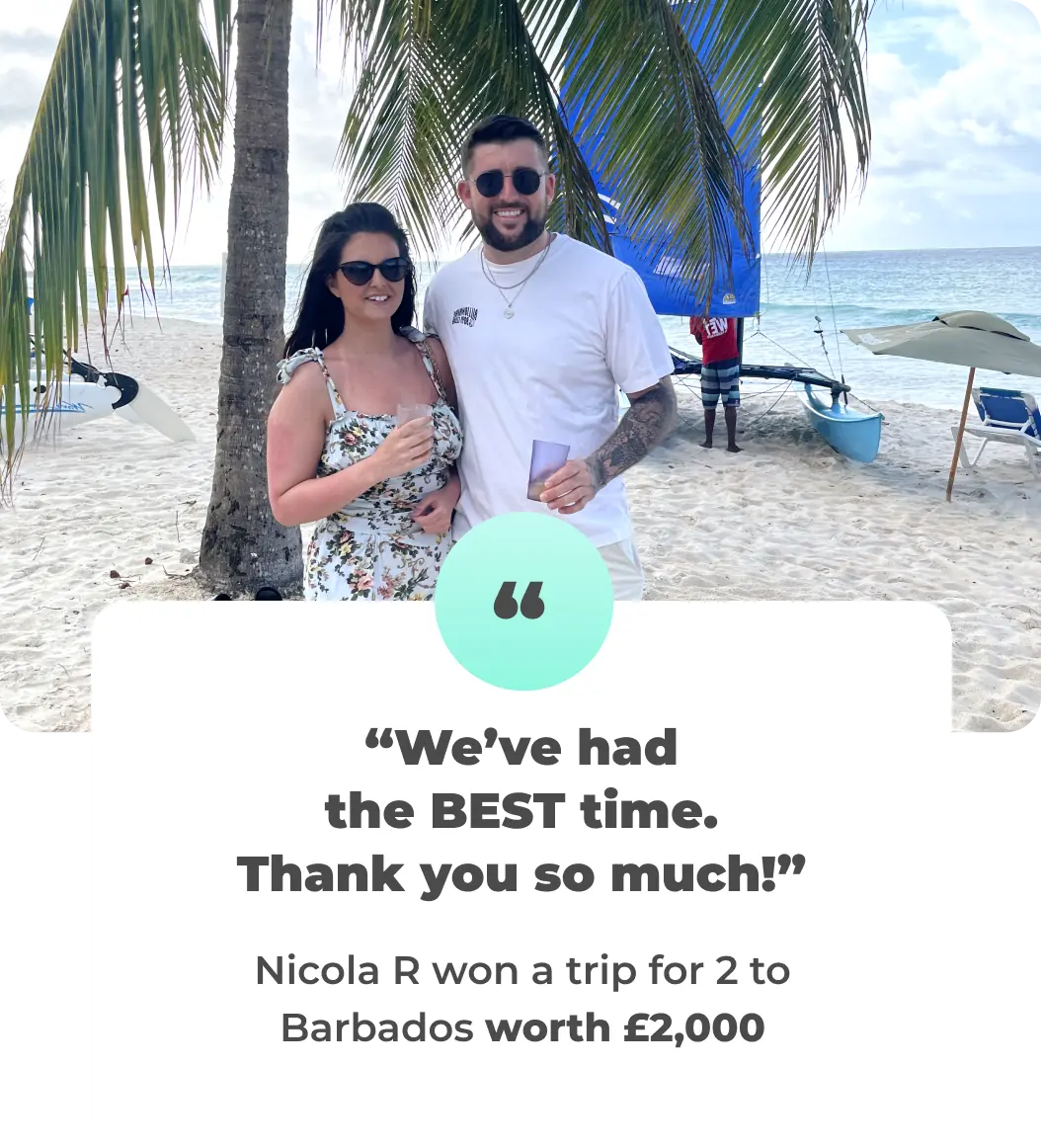 Never thought I'd get lucky winning anything. Thank you again! -  Aaron S won a Gadget Bundle worth £2,000